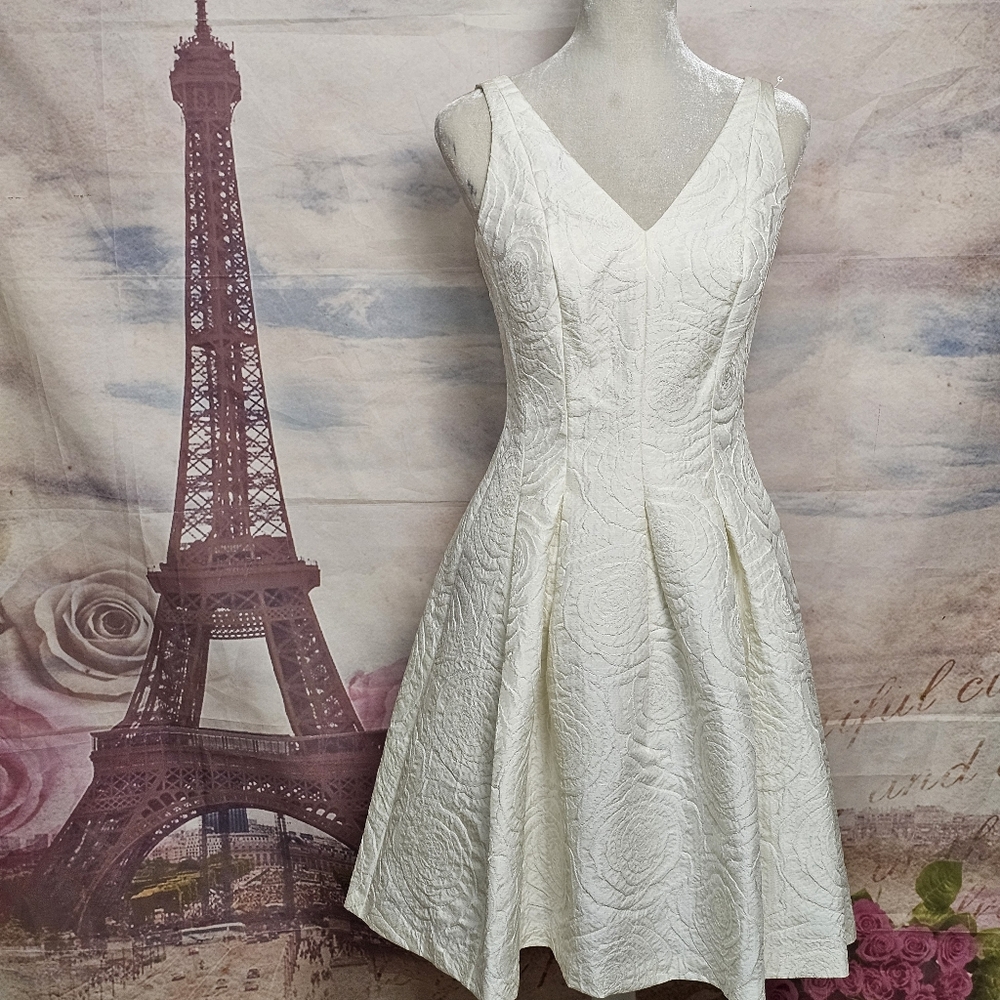 Lauren Ralph Lauren Textured Cream Mini Dress